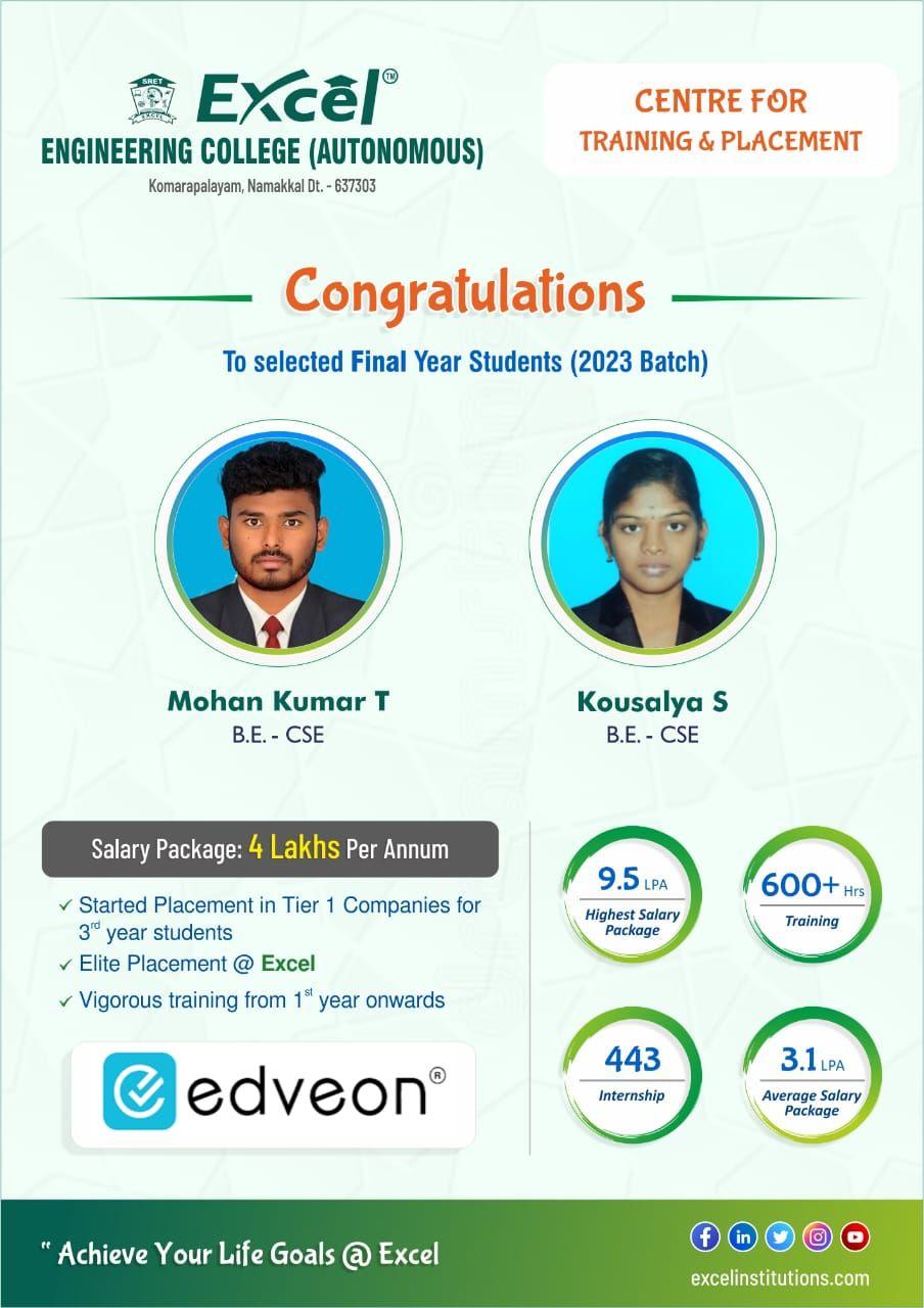 Excel Group of Institutions placement image 1