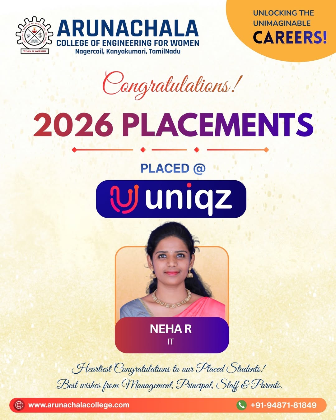 Arunachala College of Engineering for Women placement image 2